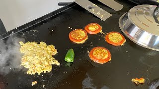 EASY EGG IN A TOMATO RECIPE | LOW CARB BREAKFAST | BLACKSTONE GRIDDLE RECIPES