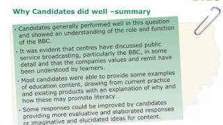 BTEC Level 2 Firsts (NQF) in Creative and Digital Media: Feedback June 2015 ext. assessment Unit 8