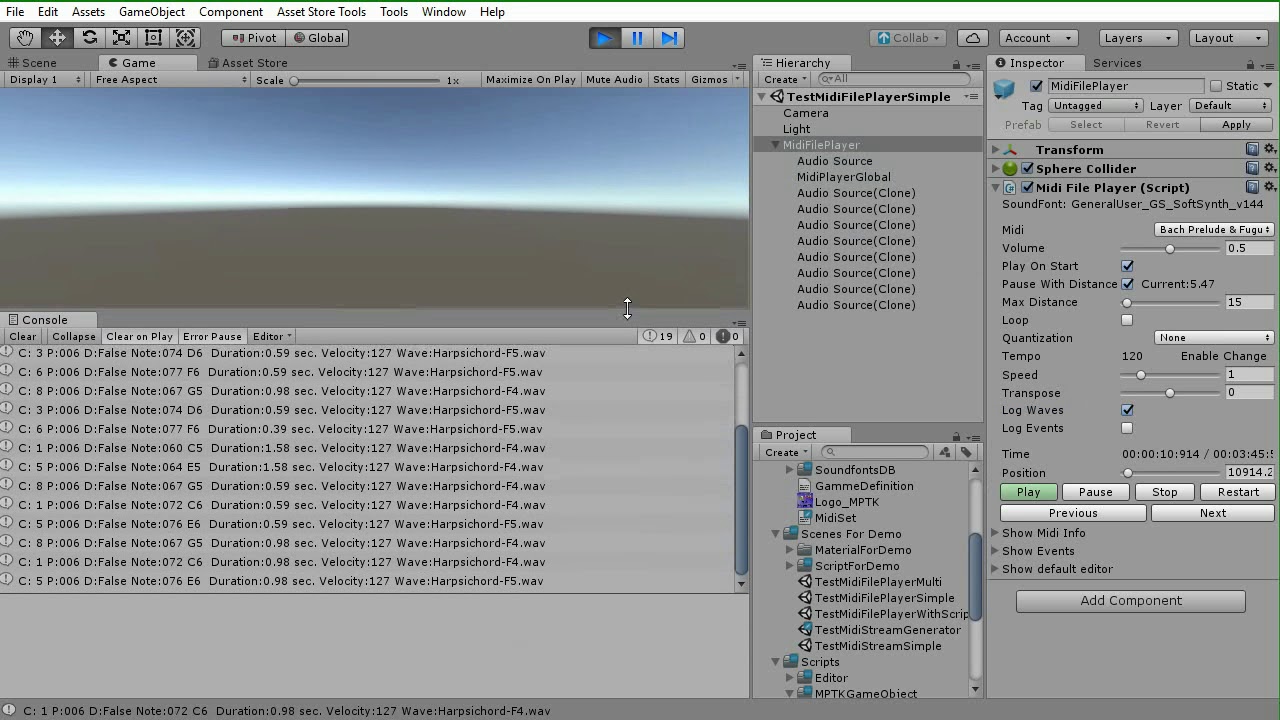 MIdi Player Tool Kit for Unity Add Midi File YouTube