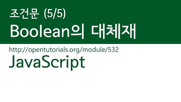 JavaScript - 조건문 (5/5) : boolean의 대체재