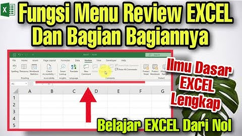 Fungsi Menu Review Pada Microsoft EXCEL Secara Lengkap Belajar Dari Nol