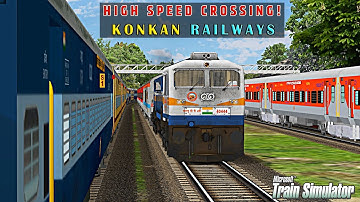 High Speed Perfect Crossing Trains || Crazy Honking GOC WDP4D with Madgaon Rajdhani Express in MSTS🔥