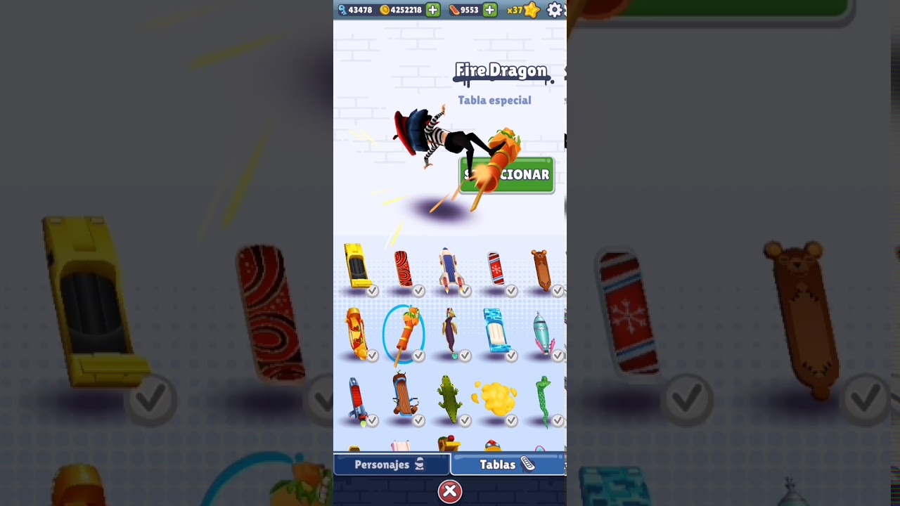 Obtén todos los personajes y patinetas de Subway surfers. muy