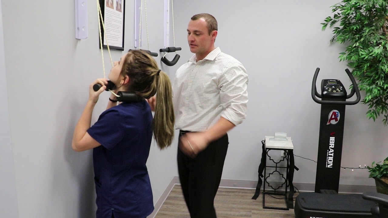 Standing Repetitive Cervical Traction for restoration of neck curvature