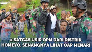 2 Satgas Usir OPM dari Distrik Homeyo, Senangnya Lihat OAP Menari Dekat Pesawat Caravan