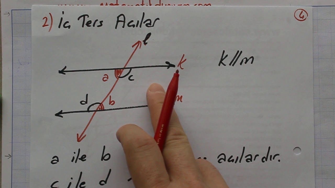 7. Sınıf Matematik Dersi - Doğruda Açılar, Yöndeş, İç Ters, Dış Ters
