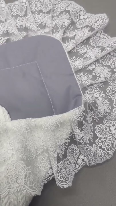 Конверт з мереживом та кокосовою вставкою. Серый конверт с кружевом # ...