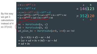 Karatsuba Algorithm for multiplying integers شرح خوارزمية بالعربي