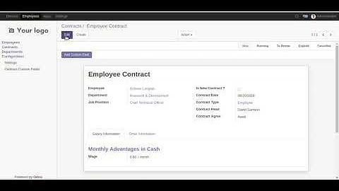 Contract  Custom Fields Odoo, Contract  Dynamic Field Odoo.