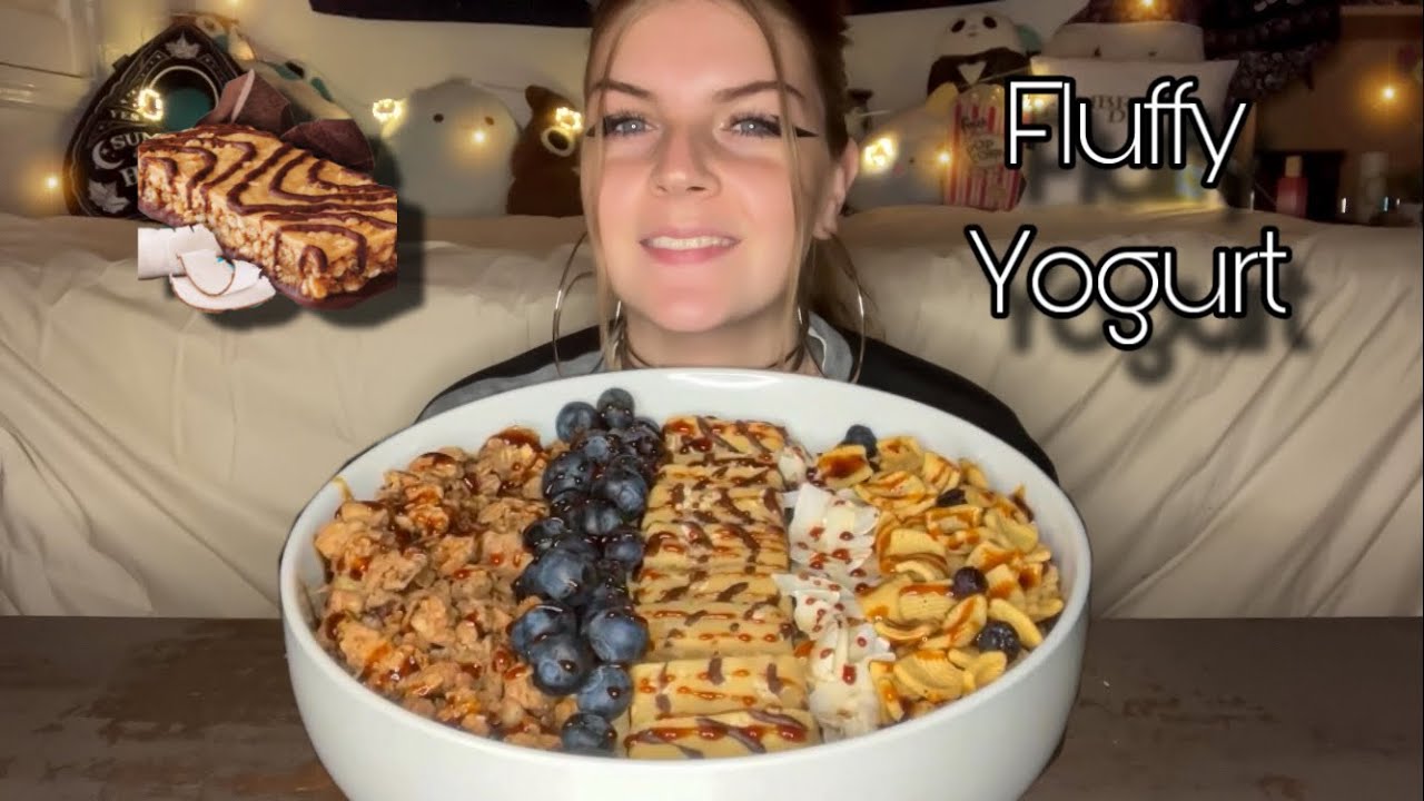 FLUFFY YOGURT BOWL MUKBANG (Vegan) (No Talking)