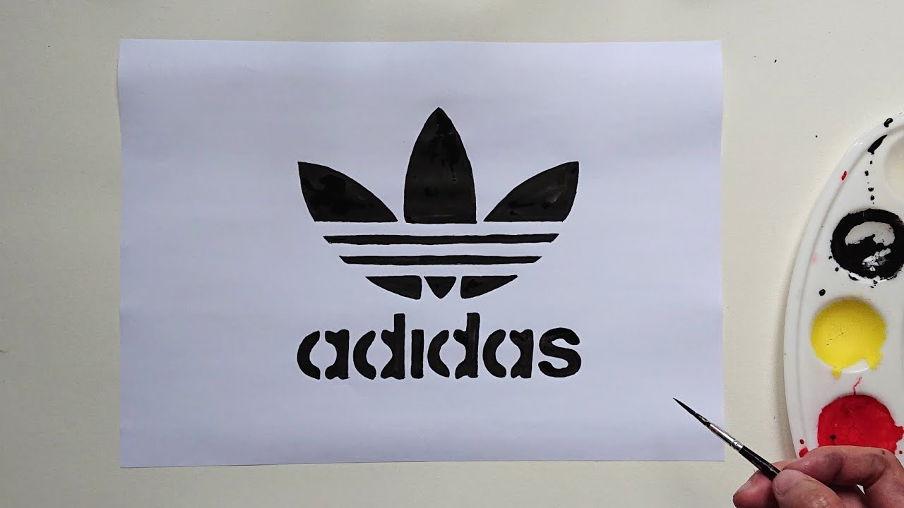 cómo dibujar el logotipo de adidas/how to draw adidas logo - YouTube