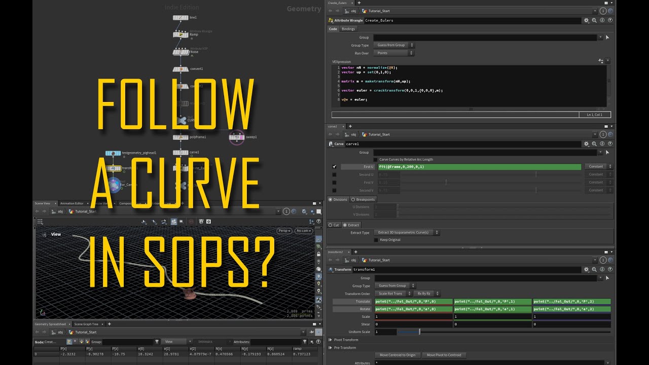 (REUPLOAD) Follow a curve, in SOPS? (Houdini Quick Tip!) - YouTube