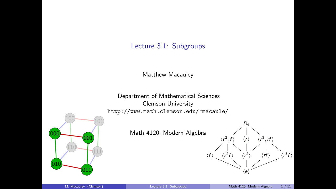 Group Theory Lecture 121