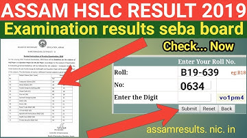 Assam hslc results 2019 Check / Seba board Examination result Check Now