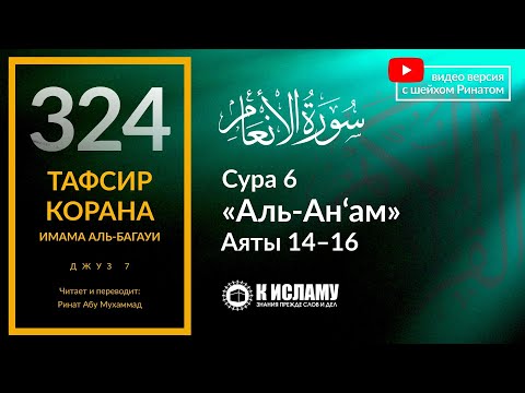 324. Чего боятся настоящие успешные? Тафсир суры 6 «аль-Ан’ам», аяты 14-16. Ринат Абу Мухаммад