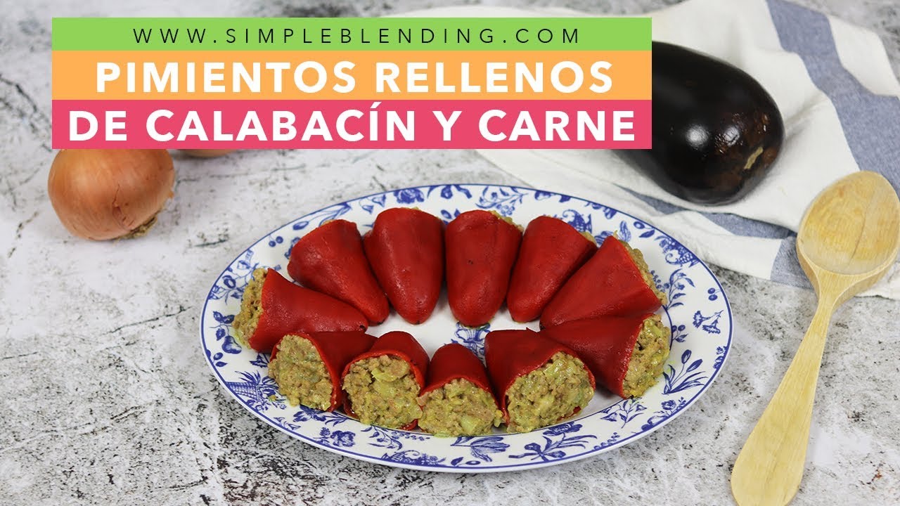 PIMIENTOS RELLENOS DE BERENJENA Y CARNE | Pimientos con berenjena | Pimientos saludables