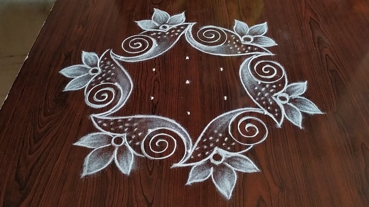 2 Beautiful Daily kolams only 5 dot's... simple daily kolams