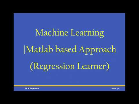 Introduction to Machine Learning | A Matlab based Approach_Regression Learner App