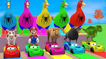 Long Slide Game With Cow Elephant Gorilla Hippopotamus Tiger 3d Animal Game Funny 3d Animals
