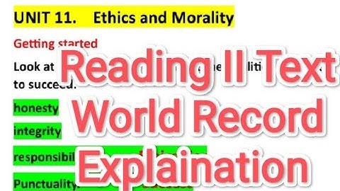 Class 10 English | Unit 11| Reading II | World Record| Text Explanation |