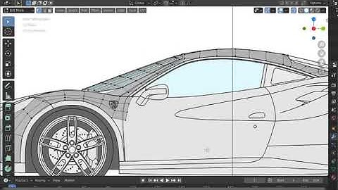 Modelling Ferrari 488 GTB 3D Car Modeling Timelapse || The Hood and Windshield Part 2