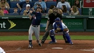 MIN@KC: Doumit's solo jack puts Twins on the board