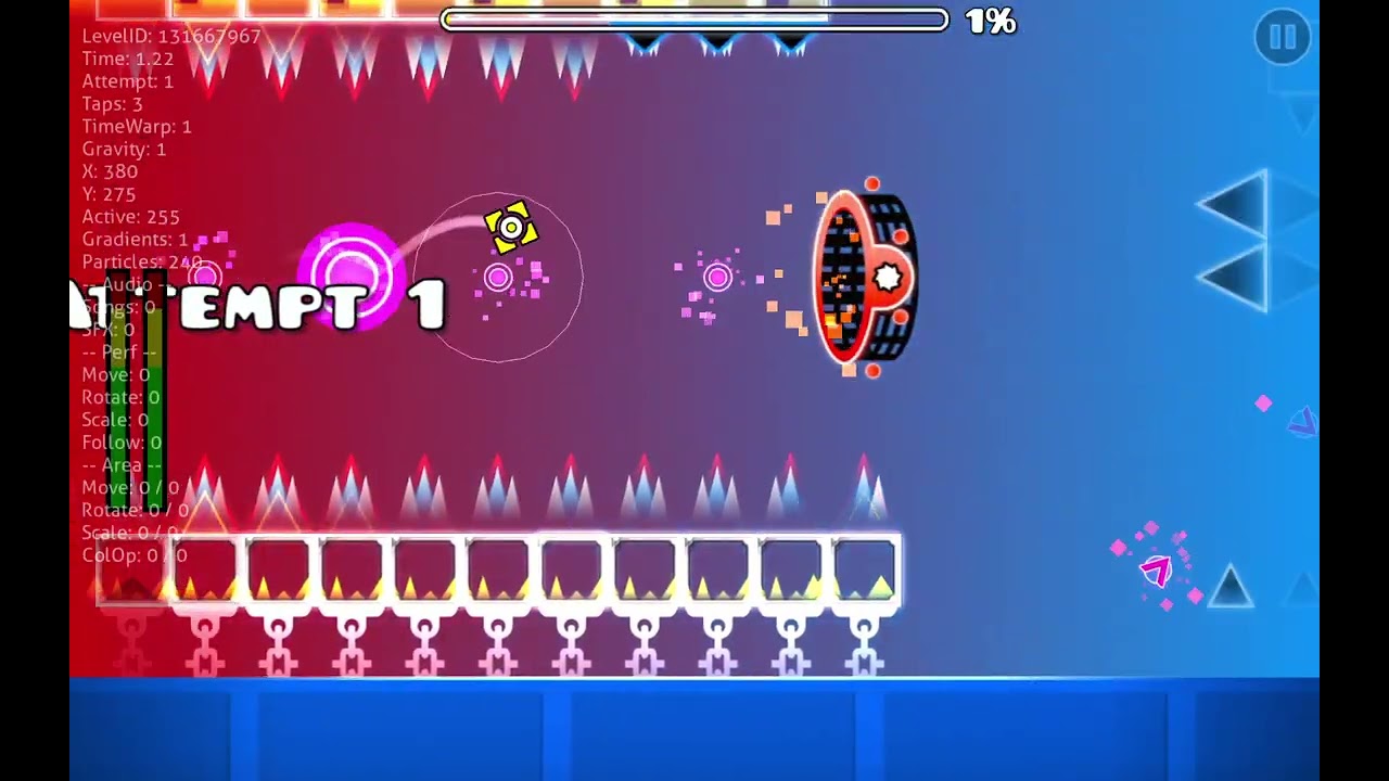 Jugando a geometry dash