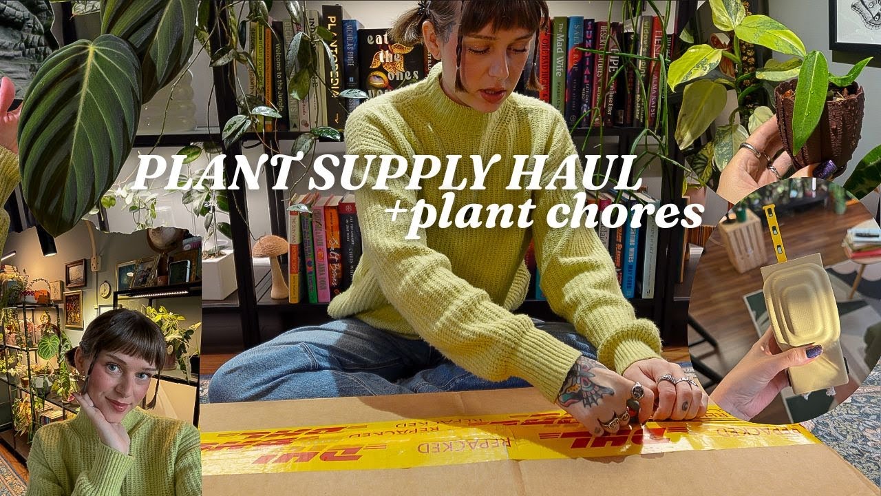 unboxing + using new plant supplies! (rousseau plant care 🌿)