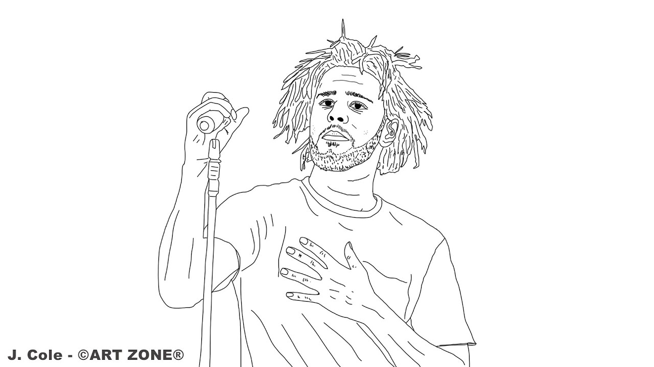 How to Sketch J Cole  step by step  YouTube