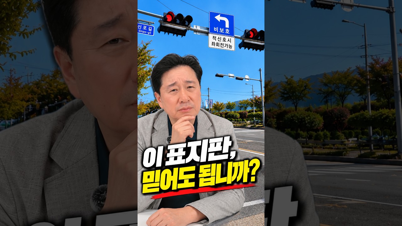 빨간불인데 좌회전 가능? 실제 도로에 있는 의문의 표지판