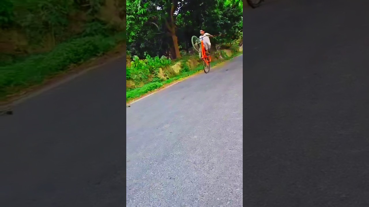 wheelie marne ke liye cycle badam nahin bande mein dam hona chahie #stunts #cycle #cyclestunts #mtb
