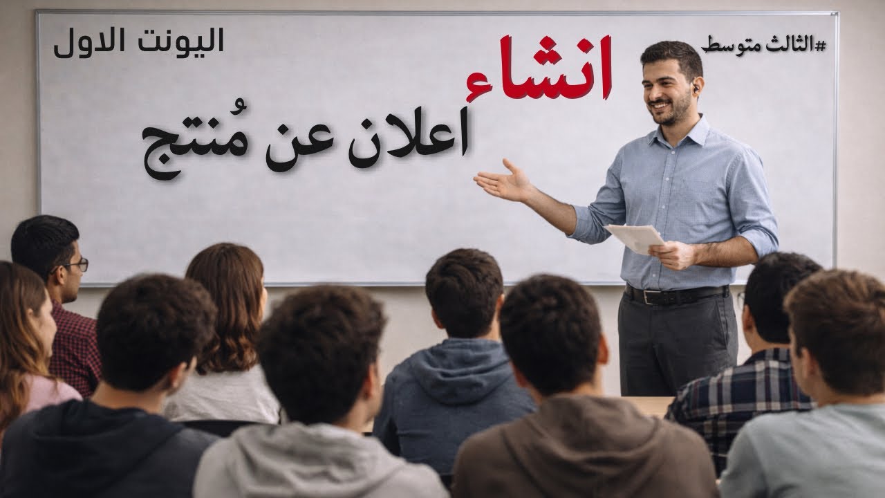 انشاء اعلان عن منتج / اليونت الاول | ثالث متوسط 