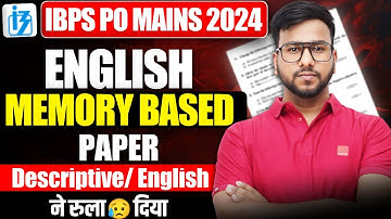 IBPS PO Mains 2024 Memory Based Paper English | IBPS PO Mains Memory Based Paper English | Varun Sir