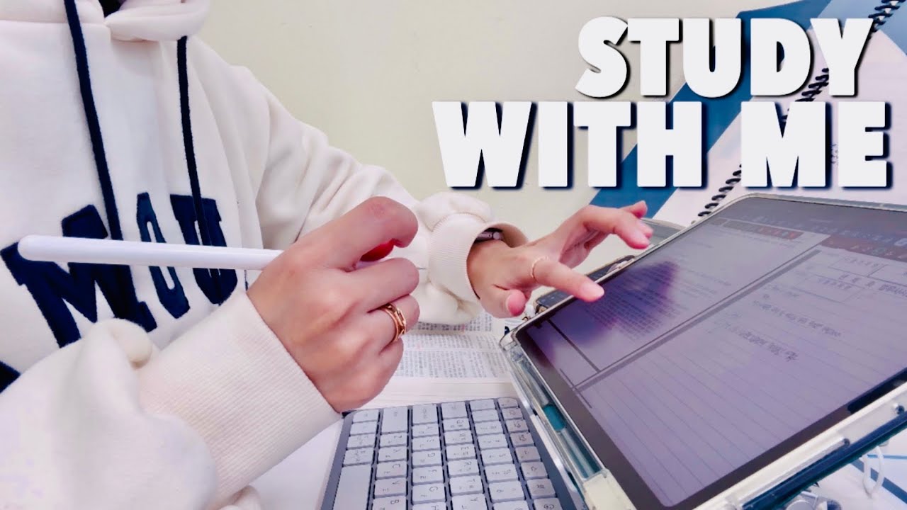 🧁6-HOUR Study With Me library,No music, Real sound,keyboard typing, iPad ASMR,pomodoro 60/10