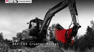 bav cb3 mini crusher bucket on kubota u55 4