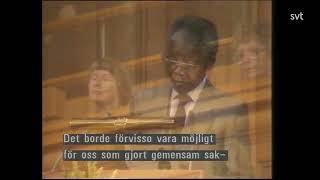 Nelson Mandela in Sweden 1990! (Speech and interview)