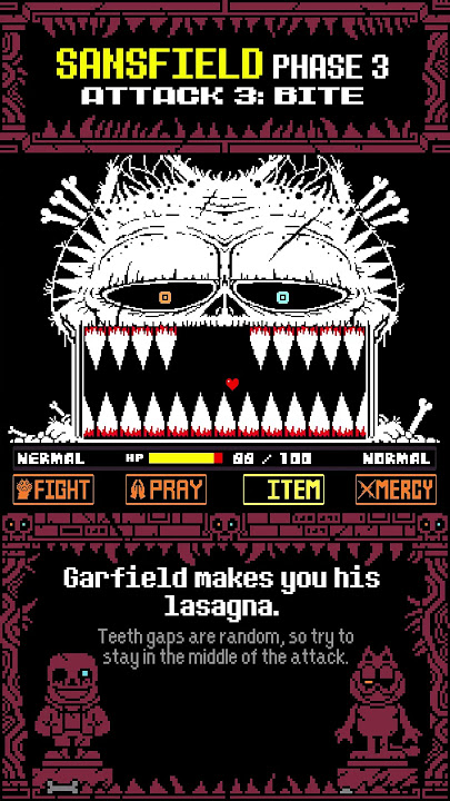 Undertale Fangame - All Sansfield Phase 3 Attacks - Bad Monday Simulator #shorts