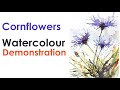 Corn Flowers Watercolour Demonstration