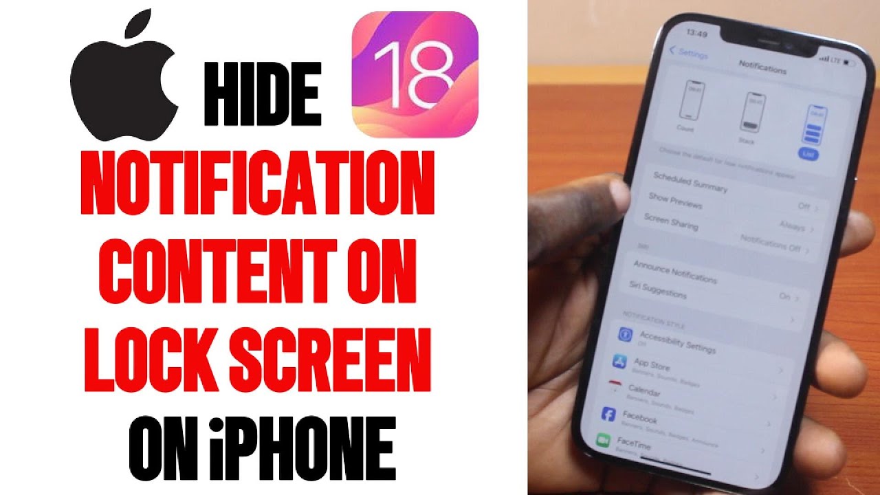 How to Hide Notification Content From Lock Screen on iPhone on iOS 18