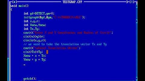 program on Translation in Computer Graphics - In Hindi