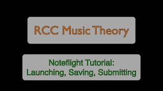 Noteflight Tutorial: Launching, Saving, Submitting
