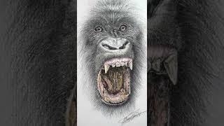 Gorilla. #painting #drawing #gouacheportrait #artwork #jungleanimals