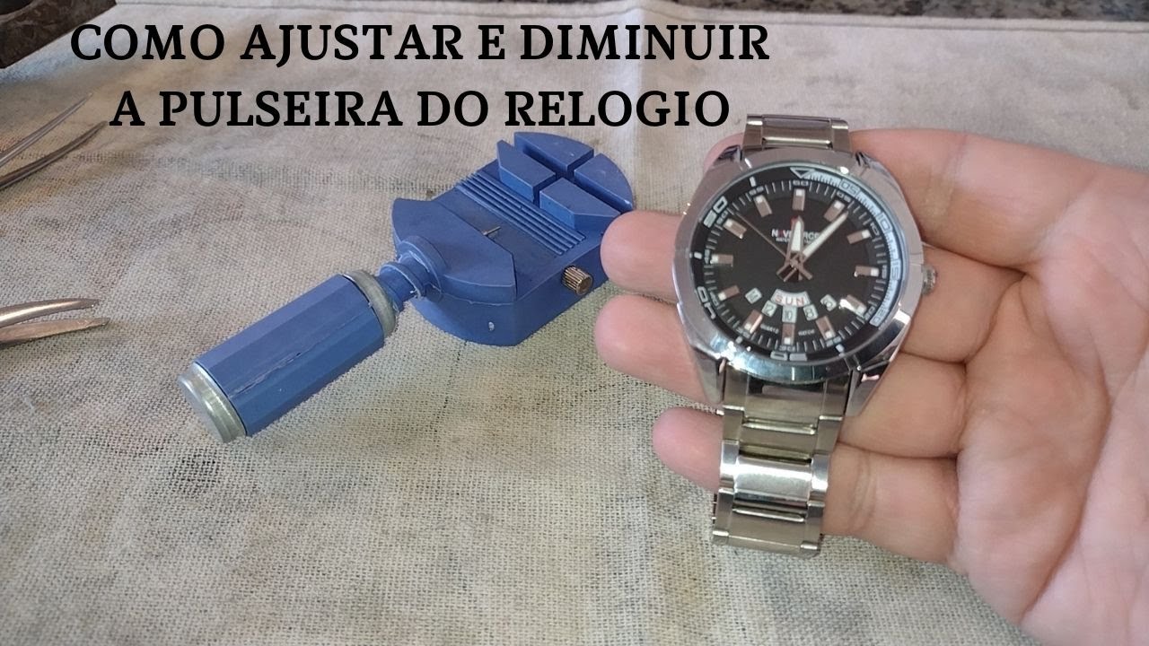 Aprenda como diminuir e ajustar a pulseira do relogio de aço - YouTube