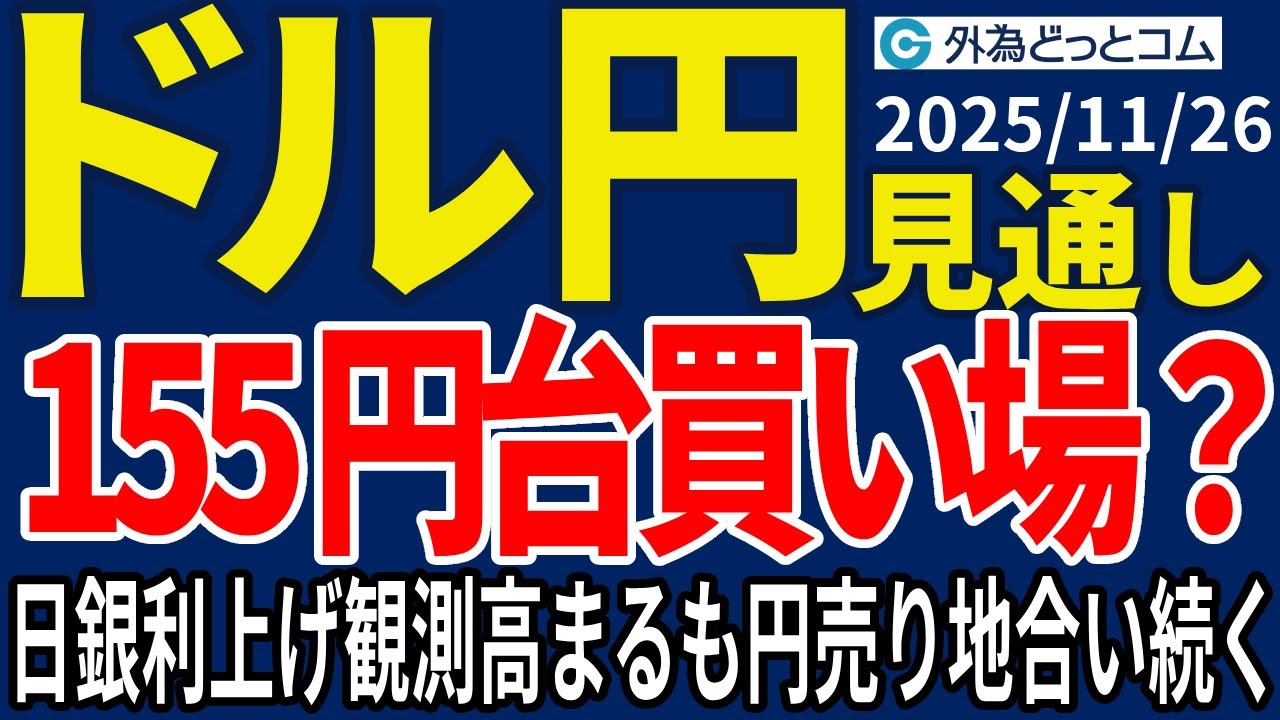 ドル/円、155円台は買い場！？日銀早期利上げ観測高まるも円売り地合い