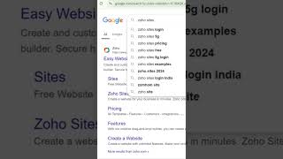 Zoho sites in google #startup #website #design #powerpoint #techtutorials #zohotraining #zohotutoria