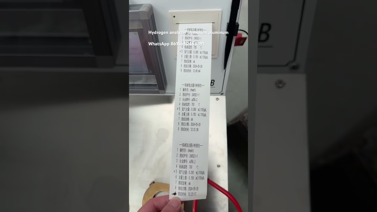 Hydrogen analyzer in molten aluminum