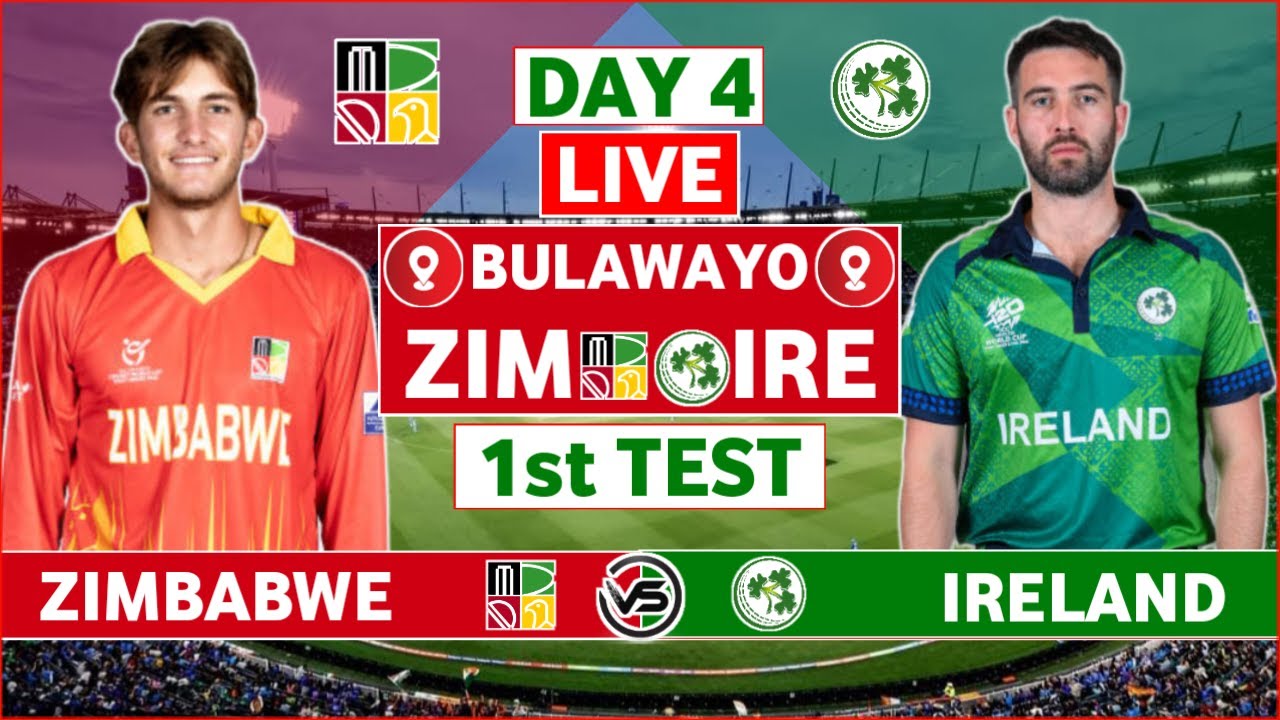Zimbabwe vs Ireland Only Test Live Scores | ZIM vs IRE 1st Test Day 4 Live Scores & Commentary