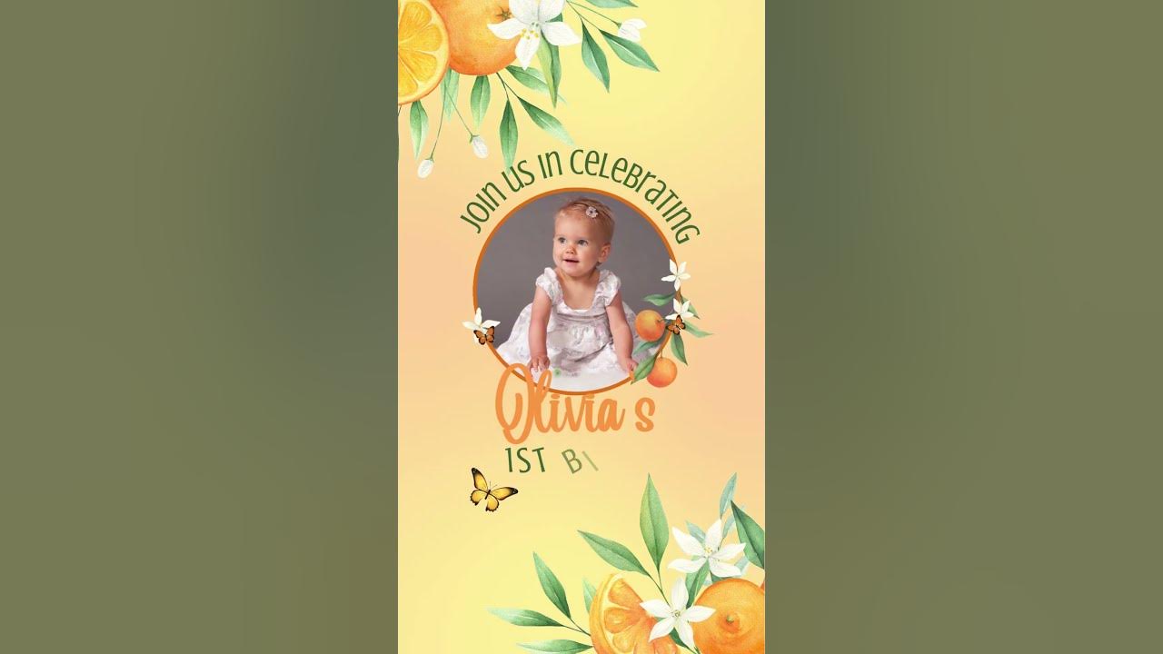 Cutie Orange Birthday Video Invitation YouTube