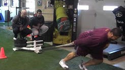 DeFrancosGym.com: Jeff Wills 1200lb. sled drag!!!