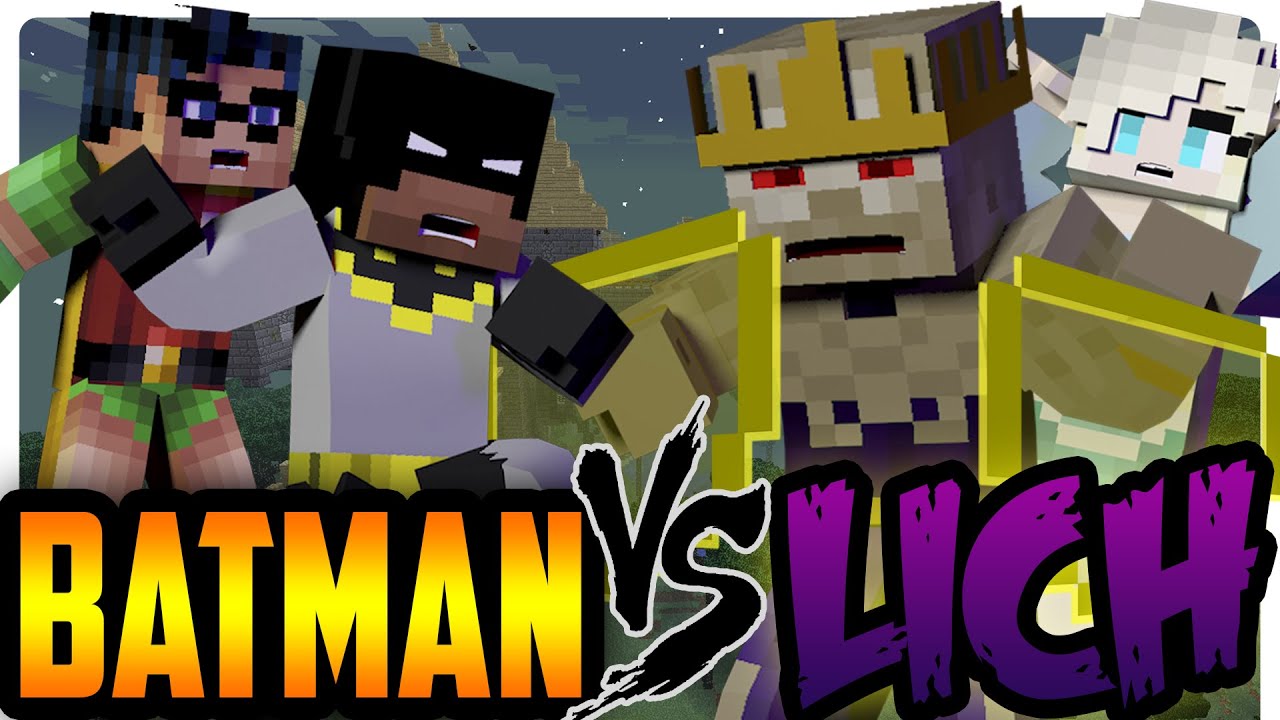 Minecraft Superhero: Batman Rescues Elsa From Frozen! Batman and Robin vs Lich!